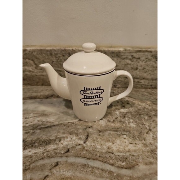Tim Hortons Coffee Shop Tea Pot Always Fresh Classic Logo 2 cup  Gift Idea - Picture 1 of 9